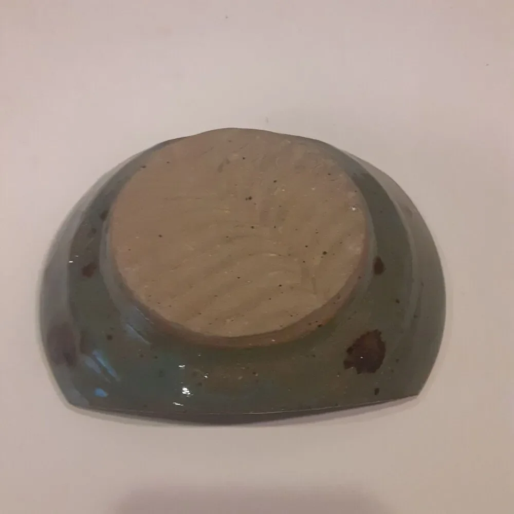 Artist Signed Stoneware Candle Holder Masculine